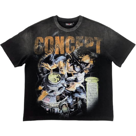 Concept LA Sci Fi Tee in Black Wash front view
