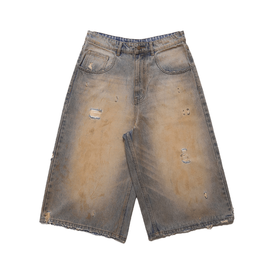 Syair Saihara Washed Caramel Denim Shorts