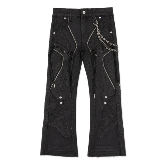Elite Premium Ninja Black Wax kids jeans, front