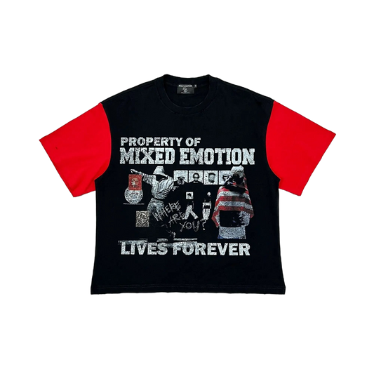 Mixed Emotion Fracture Graphic Tee - Black/Red