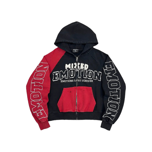 Mixed Emotion Split Decision Hoodie - Red/Black