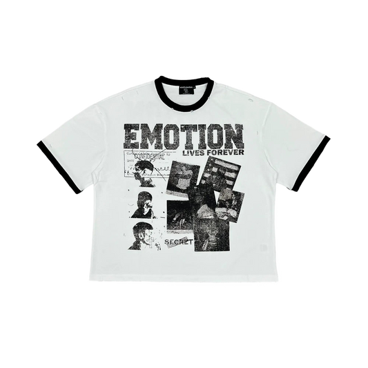 Mixed Emotion Secret Graphic Tee - White/Black