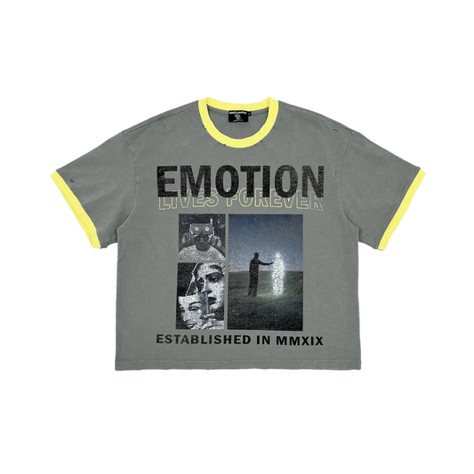 Mixed Emotion Eternal Graphic Tee - Gray/Yellow