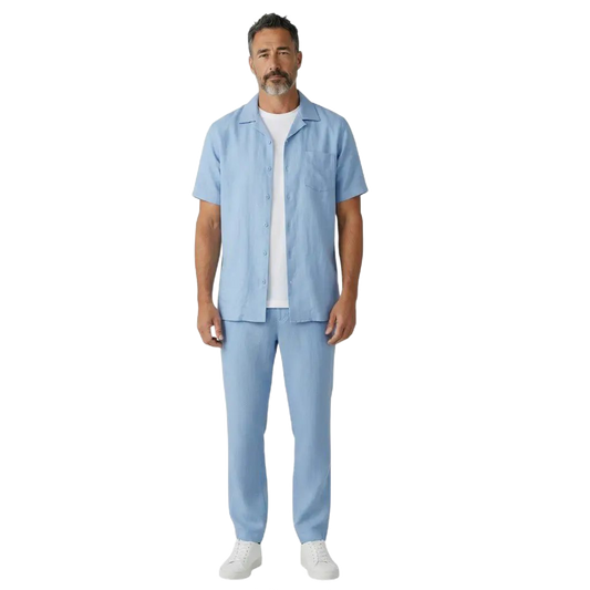 Bagazio Solid Short Sleeve Walking Pants Set – BM1134 by Bagazio