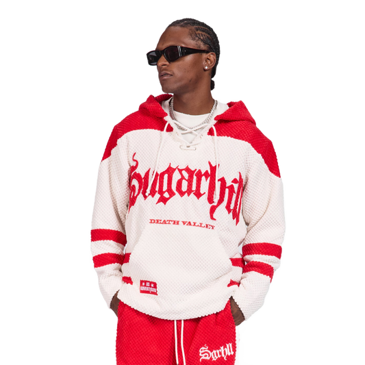 Sugarhill Mojave Hockey Hoodie - Red, front on model