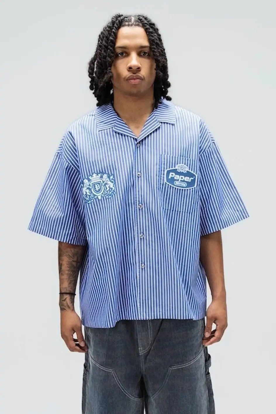 Paper Money Blue Collar Shirt by Paper Money
