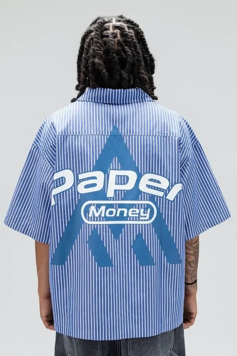 Paper Money Blue Collar Shirt by Paper Money