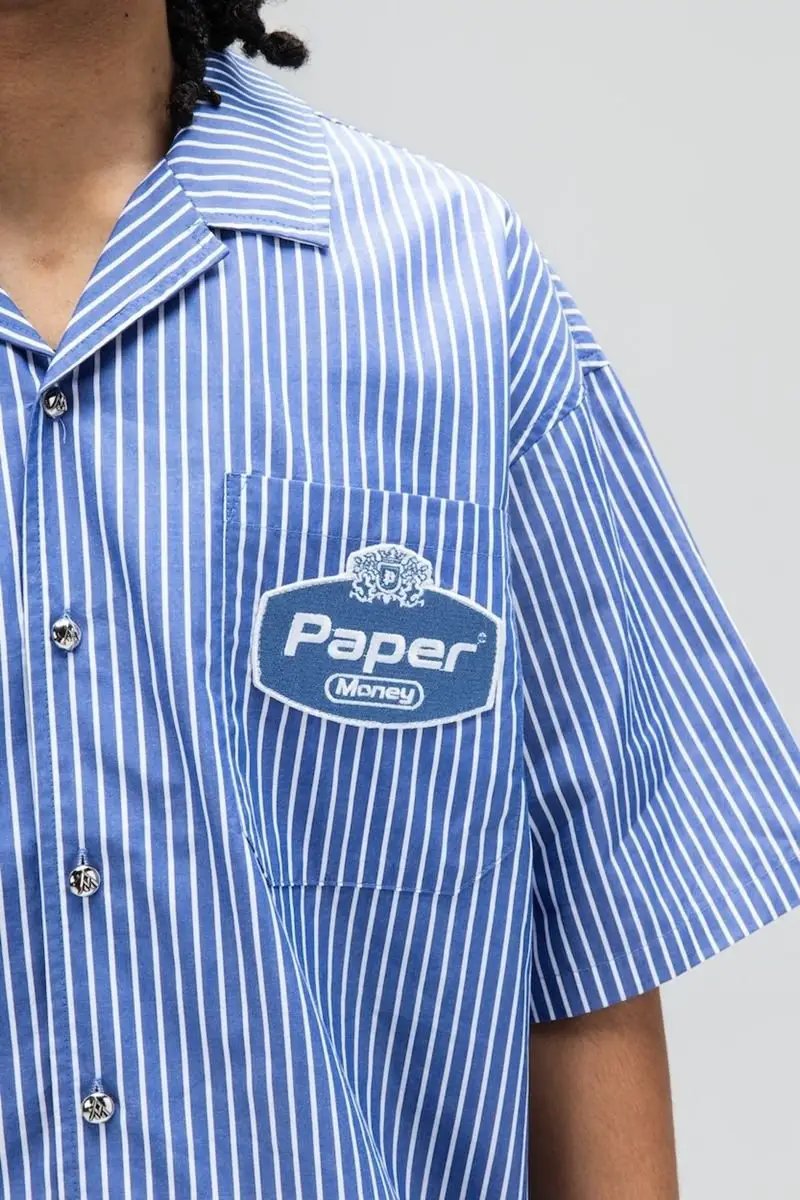 Paper Money Blue Collar Shirt by Paper Money