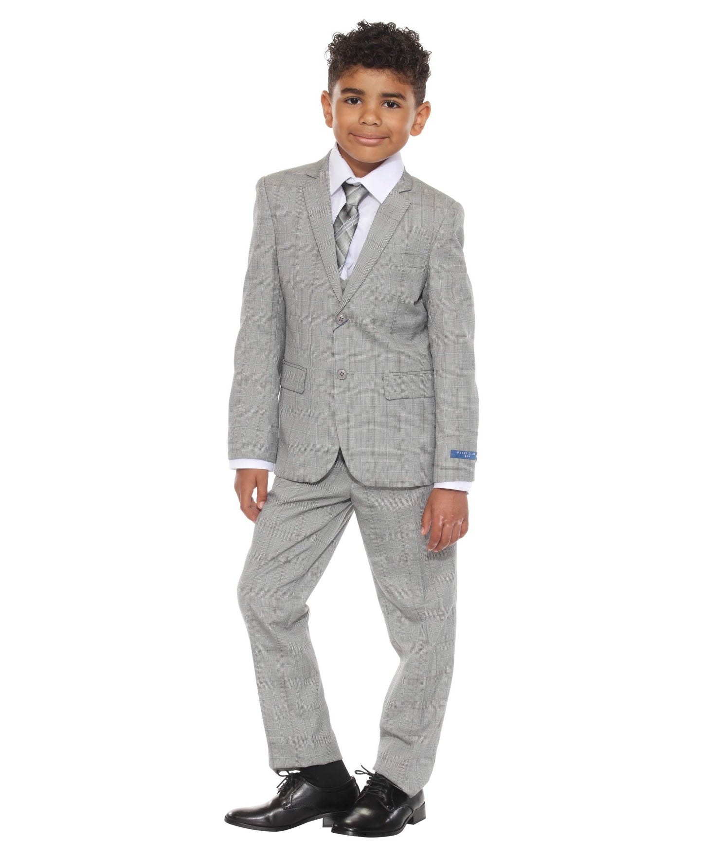 Perry Ellis Boy's 5pc Glenplaid Suit from On Time Fashions – Boys-Suits by Perry Ellis, Birmingham AL’s 1 fashion store and premier destination for streetwear, suits, kids fashion, and big & tall