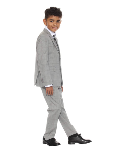 Perry Ellis Boy's 5pc Glenplaid Suit from On Time Fashions – Boys-Suits by Perry Ellis, Birmingham AL’s 1 fashion store and premier destination for streetwear, suits, kids fashion, and big & tall