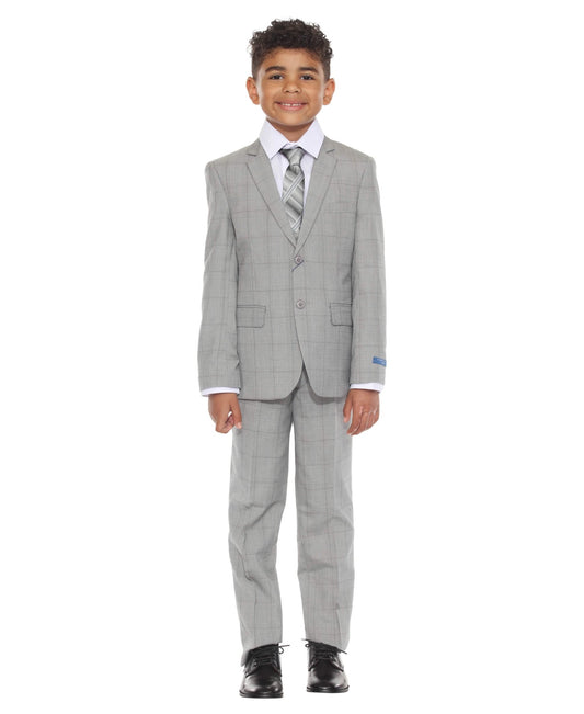 Perry Ellis Boy's 5pc Glenplaid Suit from On Time Fashions – Boys-Suits by Perry Ellis, Birmingham AL’s 1 fashion store and premier destination for streetwear, suits, kids fashion, and big & tall