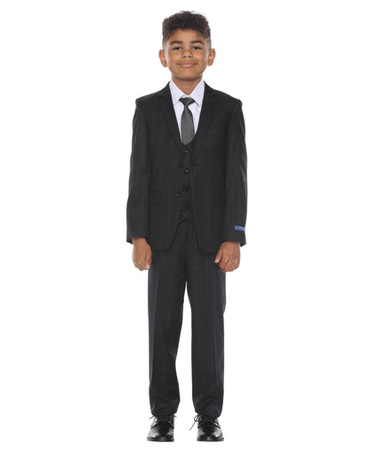 Perry Ellis Boy's 5pc Windowpane Suit from On Time Fashions – Boys-Suits by Perry Ellis, Birmingham AL’s 1 fashion store and premier destination for streetwear, suits, kids fashion, and big & tall