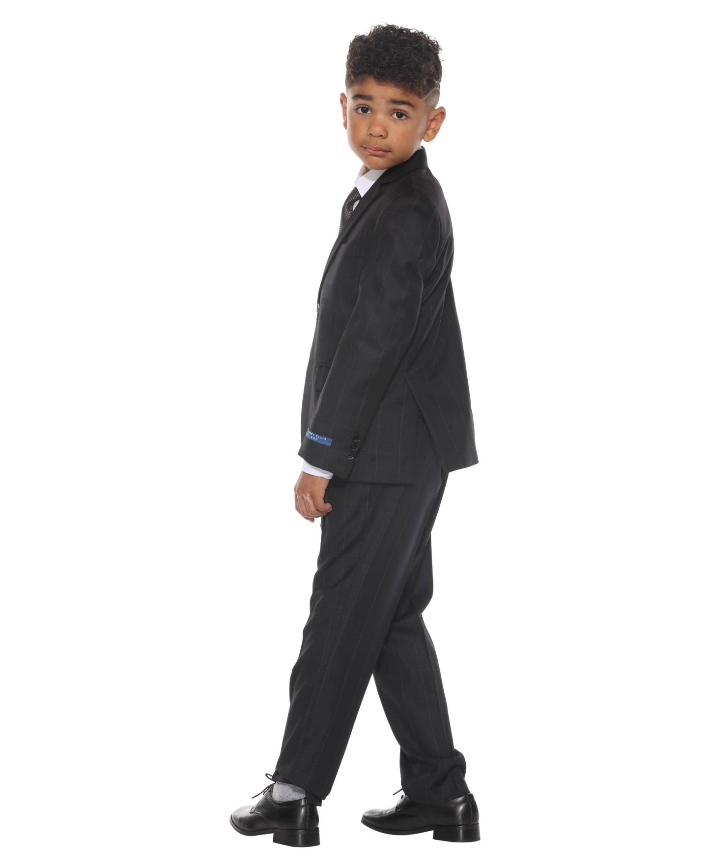 Perry Ellis Boy's 5pc Windowpane Suit from On Time Fashions – Boys-Suits by Perry Ellis, Birmingham AL’s 1 fashion store and premier destination for streetwear, suits, kids fashion, and big & tall