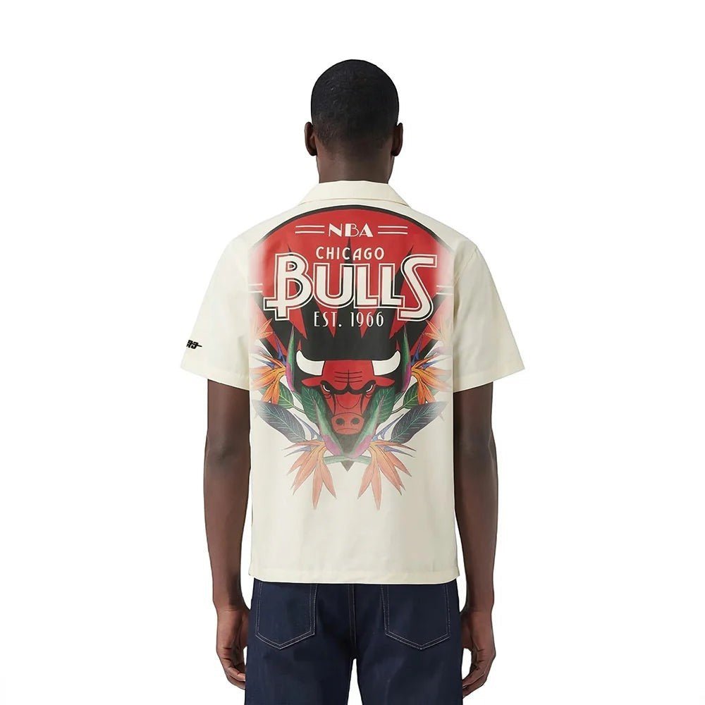 Pro Standard Chicago Bulls Paradise Button Down Camp Shirt from On Time Fashions – Streetwear Button Up by Pro Standard, Birmingham AL’s 1 fashion store and premier destination for streetwear, suits, kids fashion, and big & tall