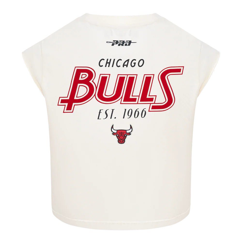 Pro Standard Chicago Bulls Paradise Cut Off Shirt from On Time Fashions – tee by Pro Standard, Birmingham AL’s 1 fashion store and premier destination for streetwear, suits, kids fashion, and big & tall
