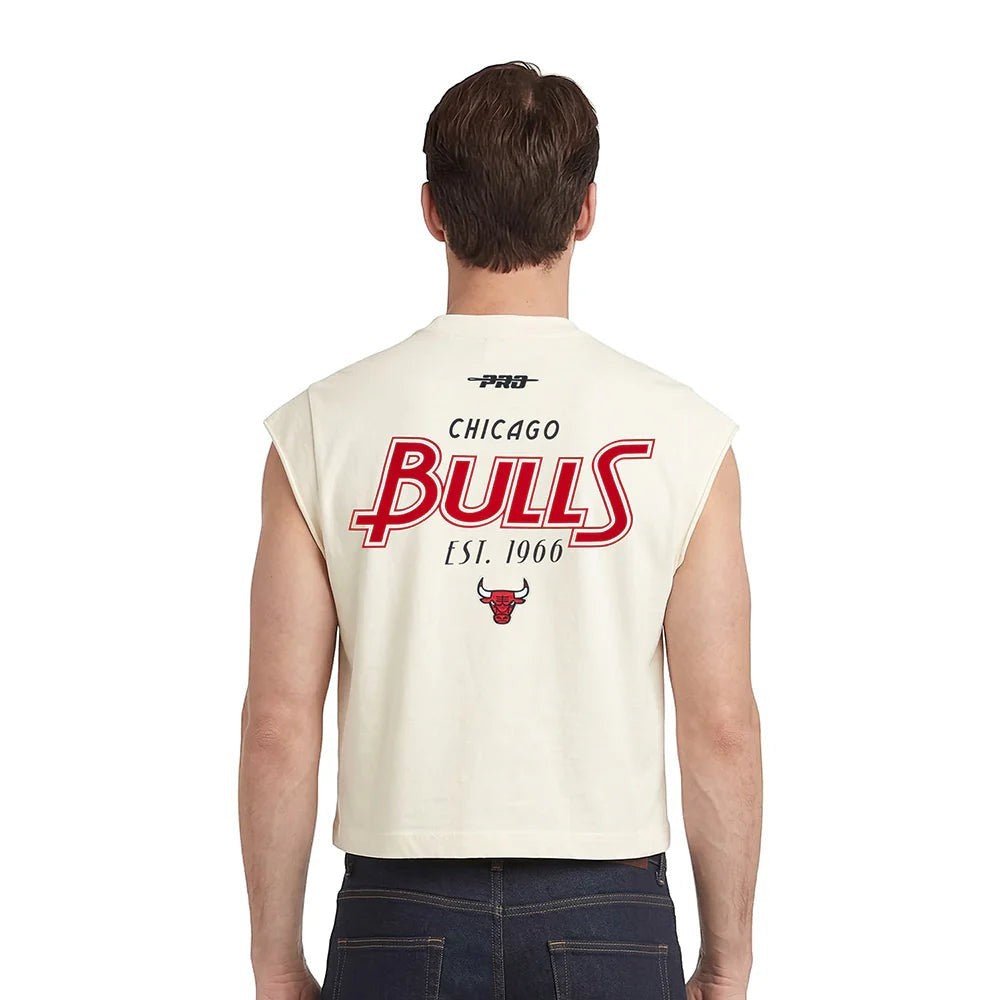 Pro Standard Chicago Bulls Paradise Cut Off Shirt from On Time Fashions – tee by Pro Standard, Birmingham AL’s 1 fashion store and premier destination for streetwear, suits, kids fashion, and big & tall