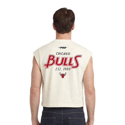 Pro Standard Chicago Bulls Paradise Cut Off Shirt from On Time Fashions – tee by Pro Standard, Birmingham AL’s 1 fashion store and premier destination for streetwear, suits, kids fashion, and big & tall