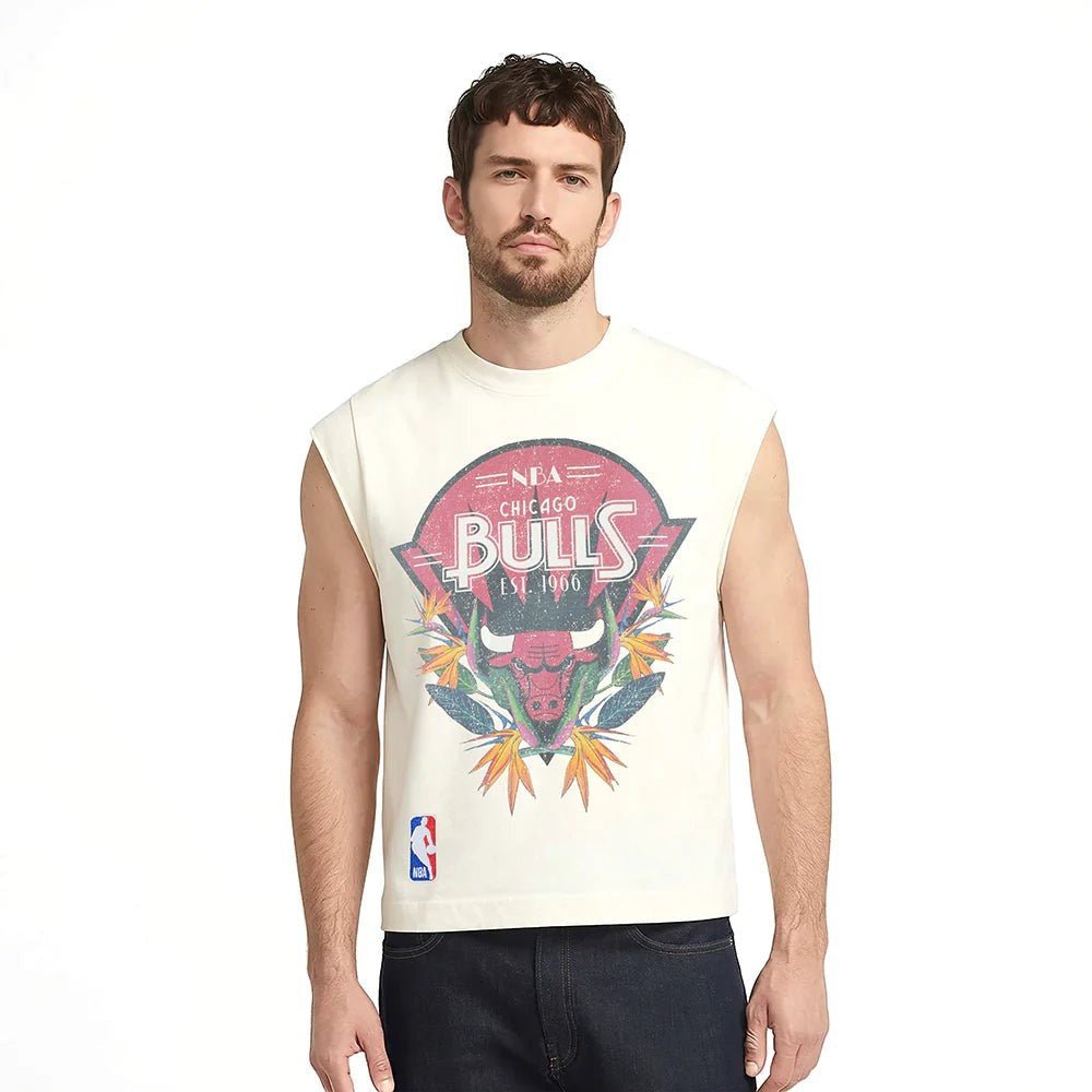 Pro Standard Chicago Bulls Paradise Cut Off Shirt from On Time Fashions – tee by Pro Standard, Birmingham AL’s 1 fashion store and premier destination for streetwear, suits, kids fashion, and big & tall