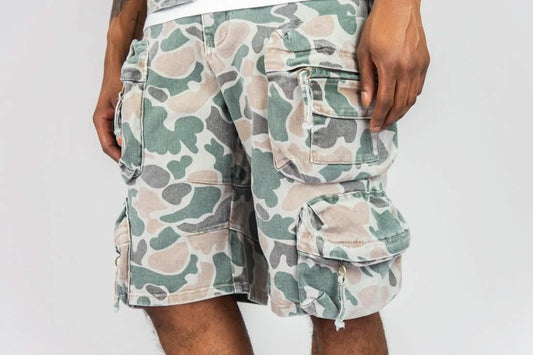 R3BEL Camo Cargo Jorts from On Time Fashions – by On Time Fashions Birmingham, Birmingham AL’s 1 fashion store and premier destination for streetwear, suits, kids fashion, and big & tall