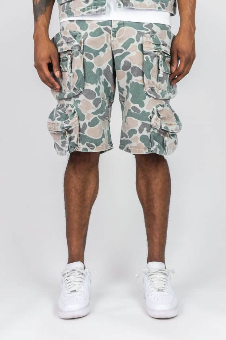 R3BEL Camo Cargo Jorts from On Time Fashions – by On Time Fashions Birmingham, Birmingham AL’s 1 fashion store and premier destination for streetwear, suits, kids fashion, and big & tall