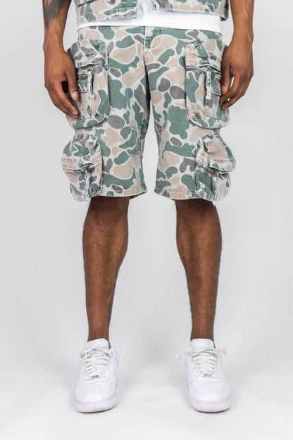 R3BEL Camo Cargo Jorts from On Time Fashions – by On Time Fashions Birmingham, Birmingham AL’s 1 fashion store and premier destination for streetwear, suits, kids fashion, and big & tall