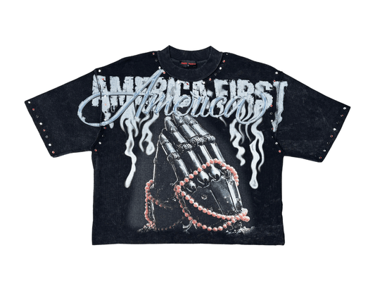 Rare Peace Prayer Hands Waffle Tee from On Time Fashions – Tee by Kloud9, Birmingham AL’s 1 fashion store and premier destination for streetwear, suits, kids fashion, and big & tall