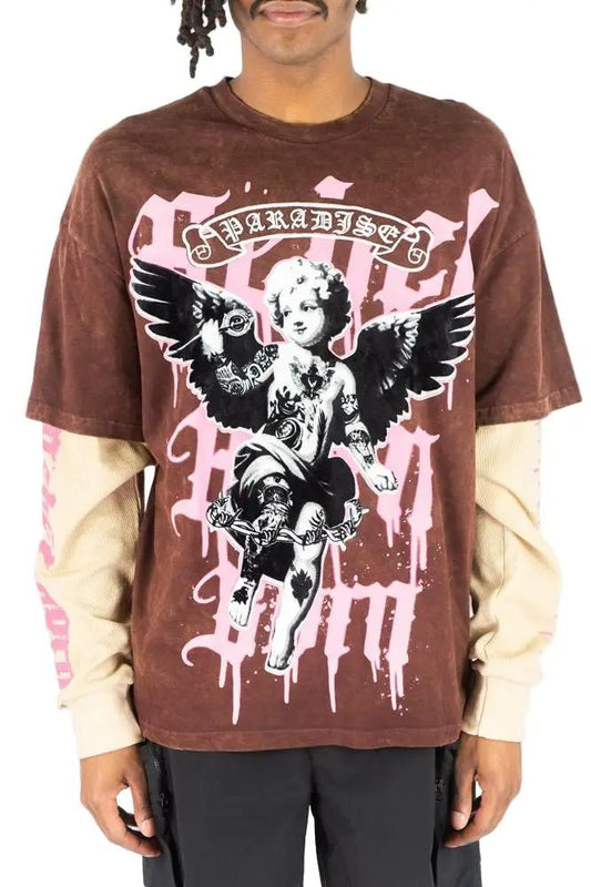 Rebel Minds Paradise Angel Layered Tee by Rebel Minds