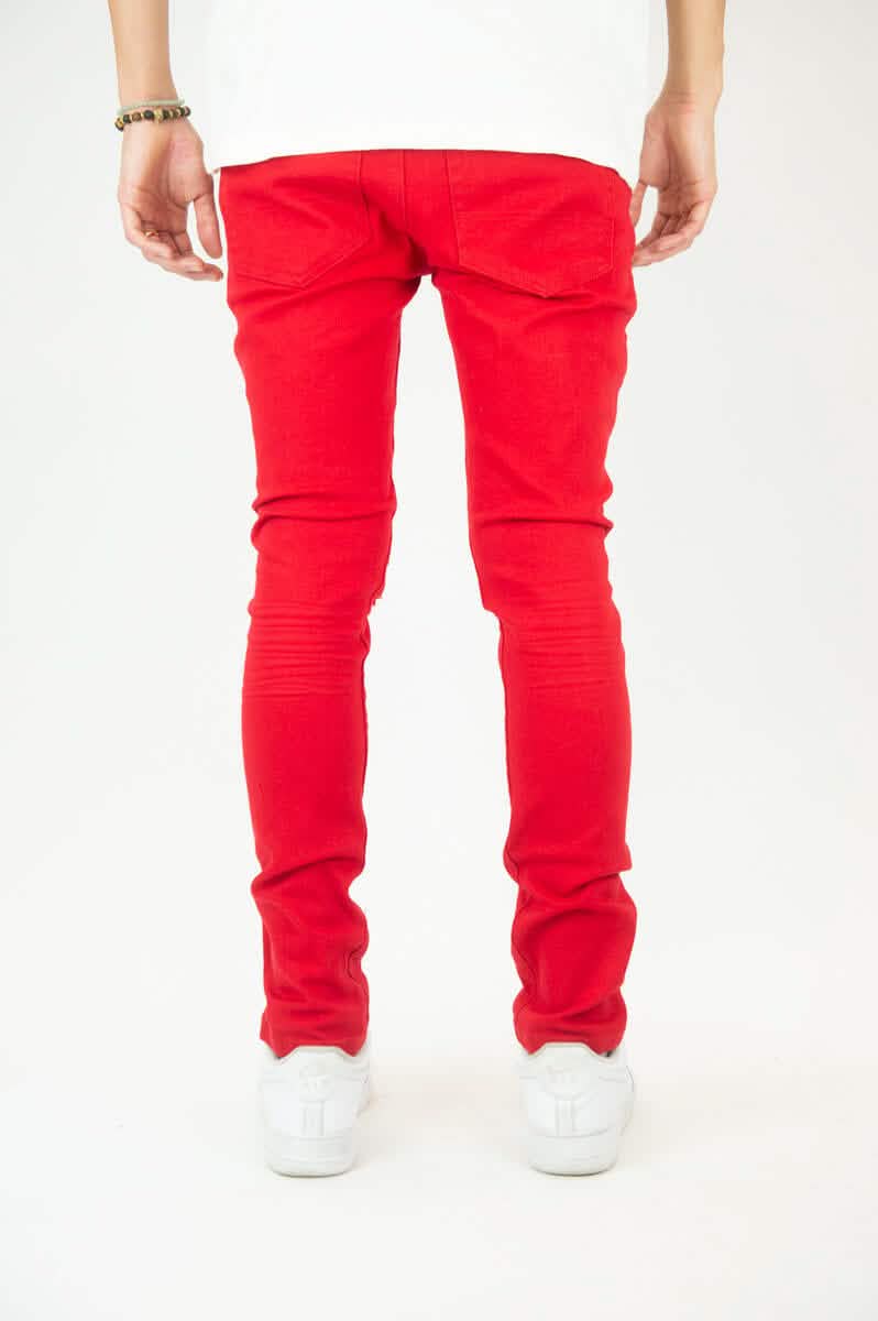 Rebel Minds Ripped and Repaired Twill Slim Jeans from On Time Fashions – Jeans by Rebel Minds, Birmingham AL’s 1 fashion store and premier destination for streetwear, suits, kids fashion, and big & tall