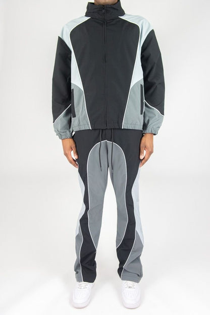 Rebel Minds Ripstop Nylon Colorblock Set from On Time Fashions – Nylon Set by Rebel Minds, Birmingham AL’s 1 fashion store and premier destination for streetwear, suits, kids fashion, and big & tall