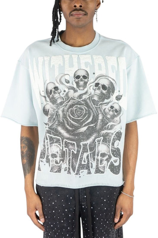 Rebel Minds Withered Petals Crop Tee from On Time Fashions – T-shirt by Rebel Minds, Birmingham AL’s 1 fashion store and premier destination for streetwear, suits, kids fashion, and big & tall