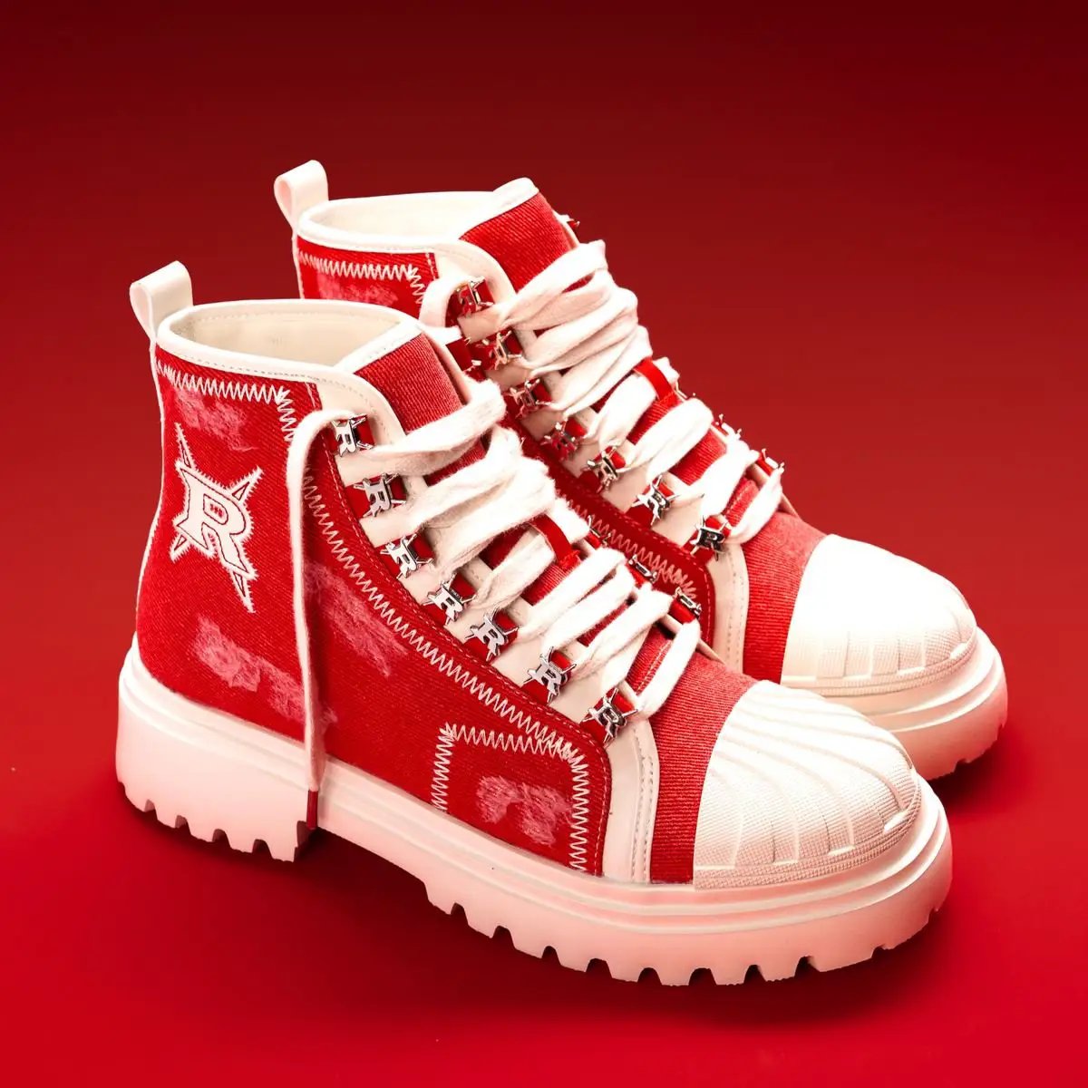 REDRUM Red Denim Chuck Boot by REDRUM