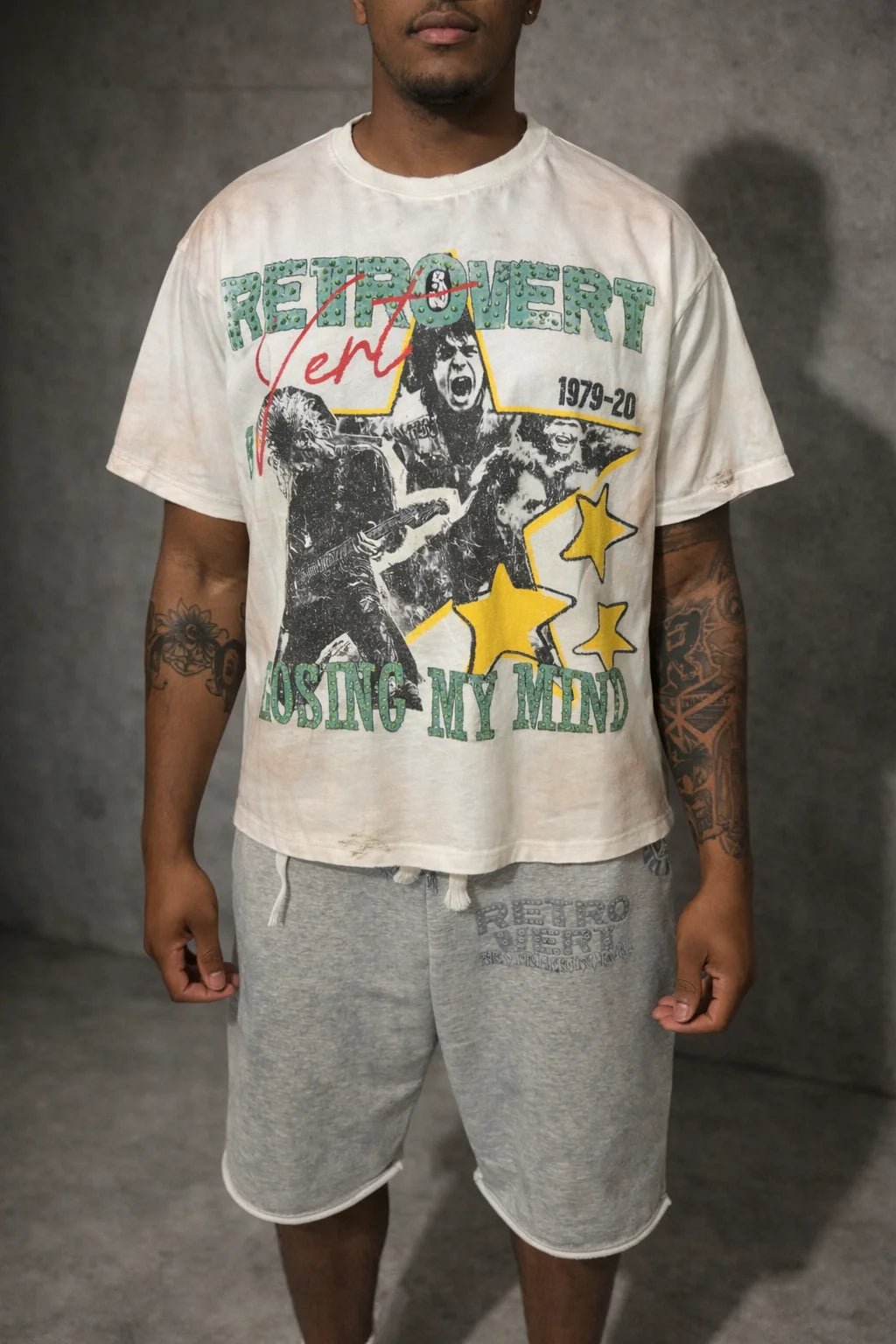 Retrovert Vert Rhinestone Star T-Shirt from On Time Fashions – T-shirt by Retrovert, Birmingham AL’s 1 fashion store and premier destination for streetwear, suits, kids fashion, and big & tall