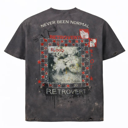 Retrovert Vintage Grid Grey T-Shirt from On Time Fashions – T-shirt by Retrovert, Birmingham AL’s 1 fashion store and premier destination for streetwear, suits, kids fashion, and big & tall