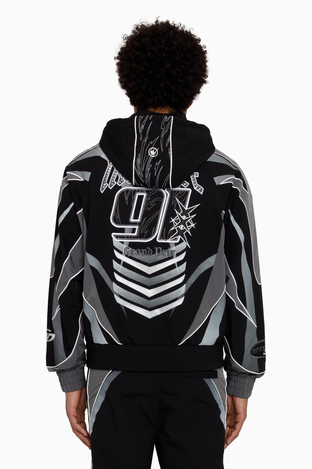 Smoke Rise Rising Colorblock Windbreaker Jacket in Castlerock back view