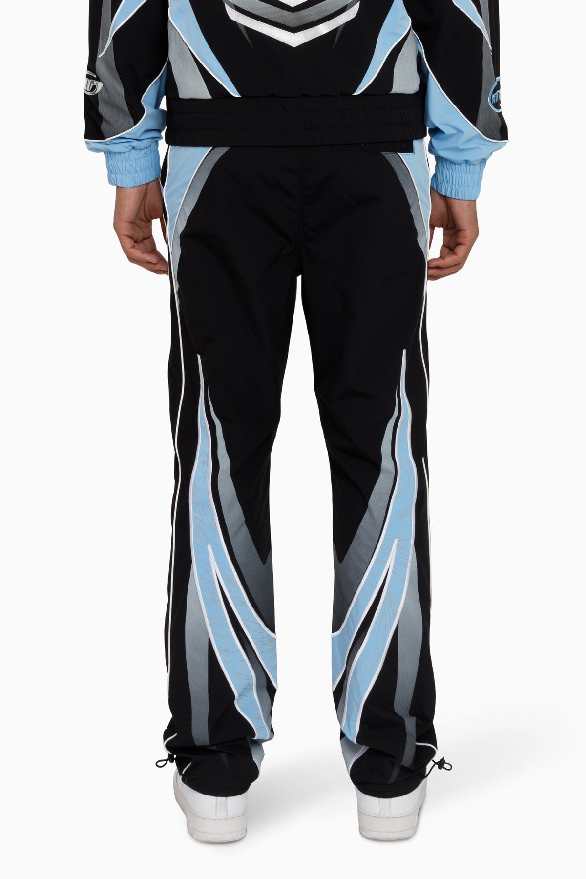 Smoke Rise Rising Colorblock Windbreaker Pants in Blue Bell back view
