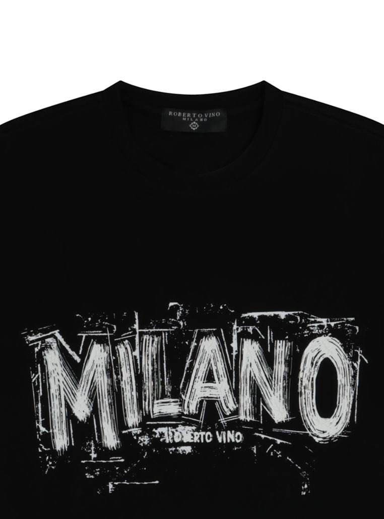 Robert Vino "Milano" Front Tee from On Time Fashions – T-shirt by Robert Vino Milano, Birmingham AL’s 1 fashion store and premier destination for streetwear, suits, kids fashion, and big & tall