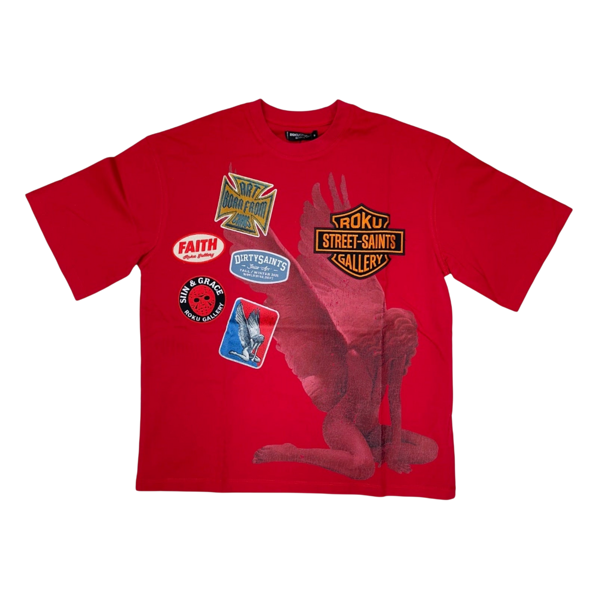 Roku Studio Gallery Tee in Red, front view
