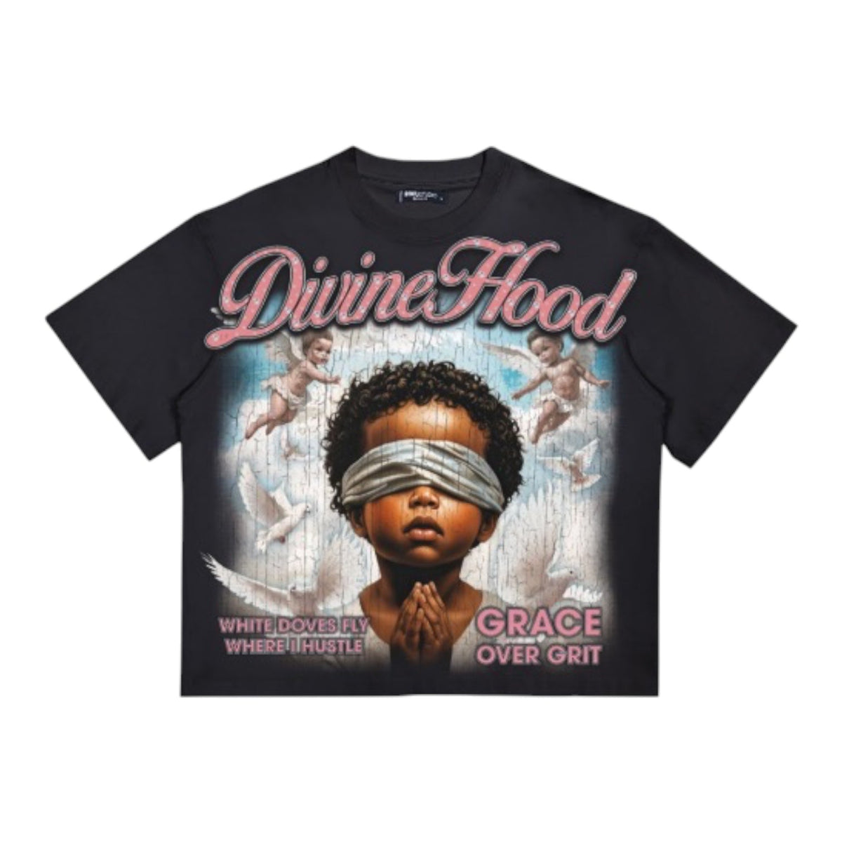 Roku Studio Divine Hood Boxy Tee — Black