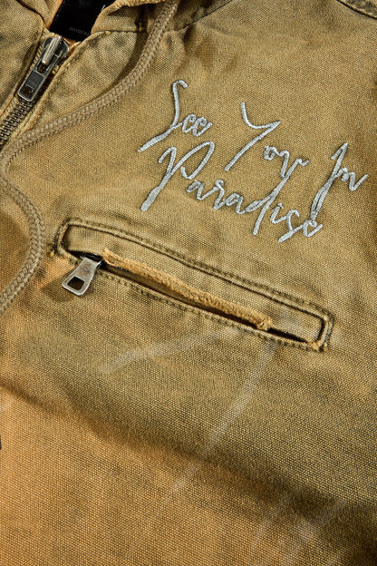 See You in Paradise Ashes to Ashes Work Jacket from On Time Fashions – Jackets by Jordan Craig, Birmingham AL’s 1 fashion store and premier destination for streetwear, suits, kids fashion, and big & tall