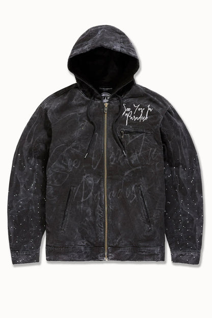 See You in Paradise Ashes to Ashes Work Jacket from On Time Fashions – Jackets by Jordan Craig, Birmingham AL’s 1 fashion store and premier destination for streetwear, suits, kids fashion, and big & tall