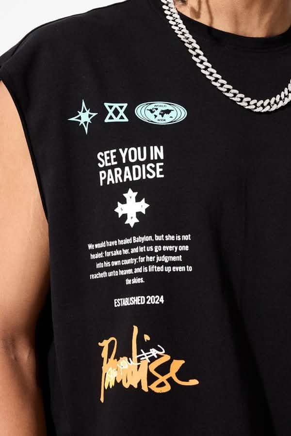 See You in Paradise Babylon Cutoff from On Time Fashions – Tee by On Time Fashions Birmingham, Birmingham AL’s 1 fashion store and premier destination for streetwear, suits, kids fashion, and big & tall