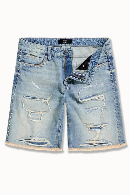 See You in Paradise JBP109S Heavy Metal denim shorts in Iced Lager, front view