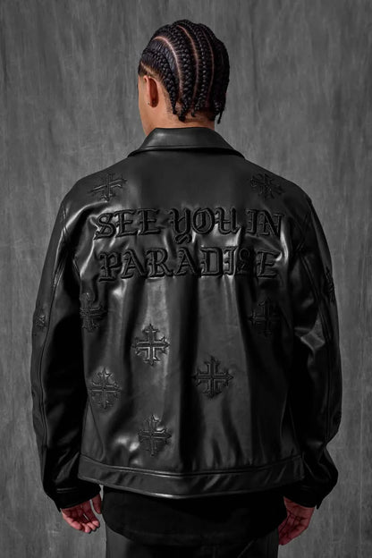 See You in Paradise Inferno Trucker Jacket from On Time Fashions – Jackets by Jordan Craig, Birmingham AL’s 1 fashion store and premier destination for streetwear, suits, kids fashion, and big & tall