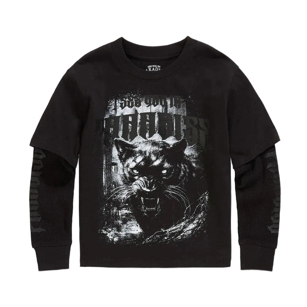 See You in Paradise Kid's Blood Sport Waffle Thermal Tee from On Time Fashions – Kid's Tee by Jordan Craig, Birmingham AL’s 1 fashion store and premier destination for streetwear, suits, kids fashion, and big & tall