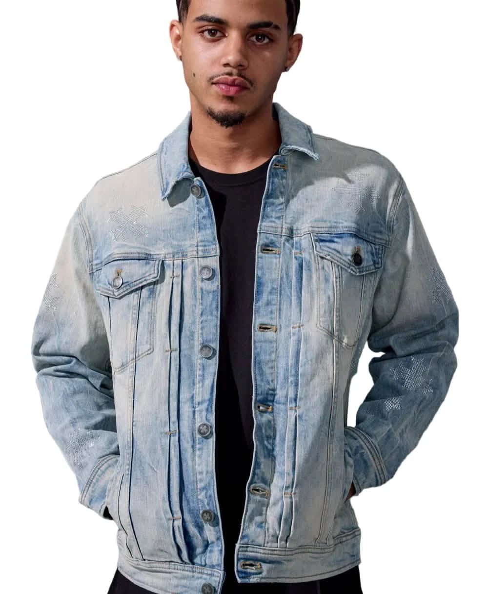 See You In Paradise Limelight Denim Jacket from On Time Fashions – Jackets by Jordan Craig, Birmingham AL’s 1 fashion store and premier destination for streetwear, suits, kids fashion, and big & tall