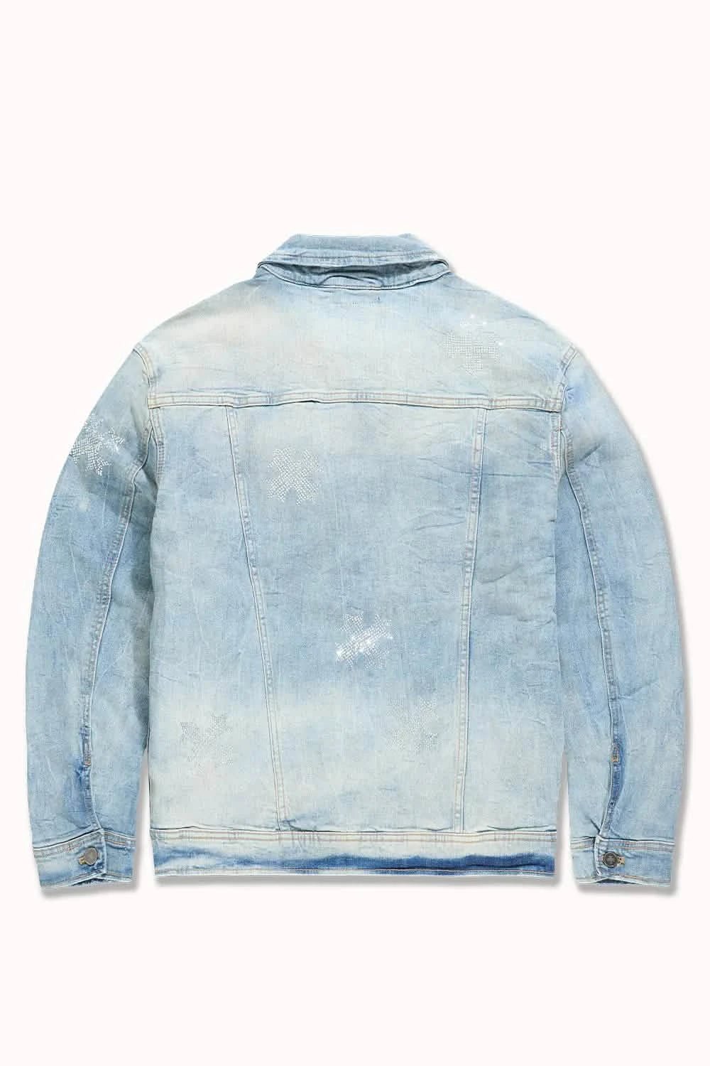 See You In Paradise Limelight Denim Jacket from On Time Fashions – Jackets by Jordan Craig, Birmingham AL’s 1 fashion store and premier destination for streetwear, suits, kids fashion, and big & tall