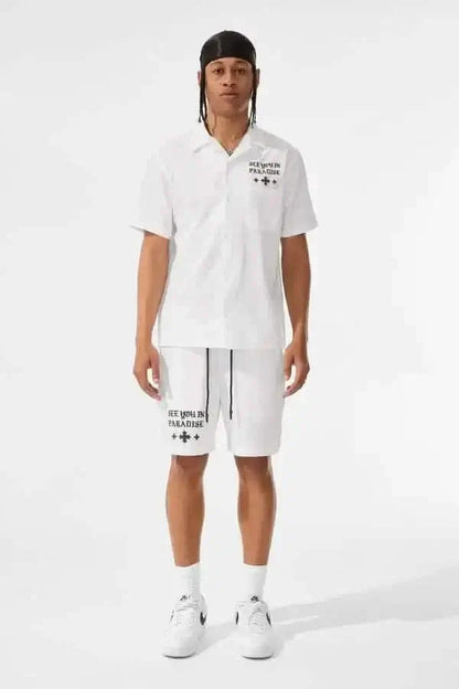 Jordan Craig 'See You in Paradise' Mechanic Set in white, available at On Time Fashions, Birmingham AL. Shop online or in-store.