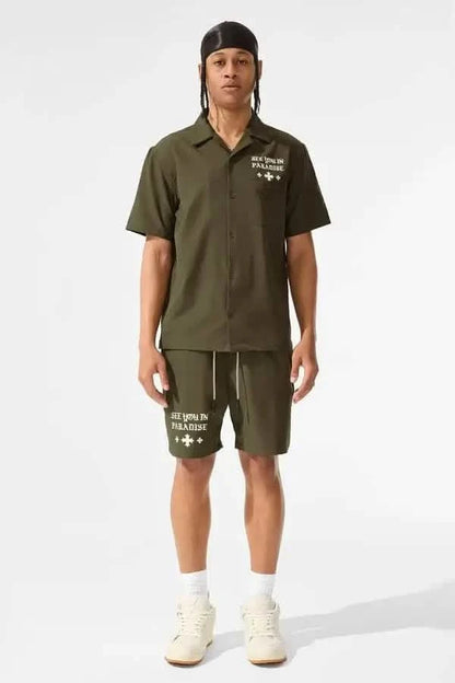 Jordan Craig See You in Paradise Mechanic Set in military olive, available at On Time Fashions in Birmingham, AL.
