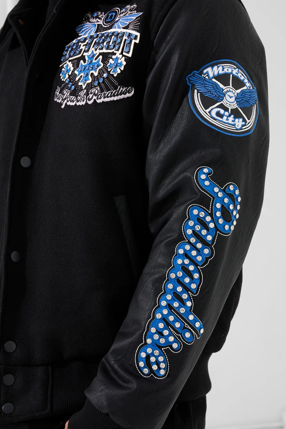 See You in Paradise Motor City Varsity Jacket from On Time Fashions – Varsity Jacket by Jordan Craig, Birmingham AL’s 1 fashion store and premier destination for streetwear, suits, kids fashion, and big & tall