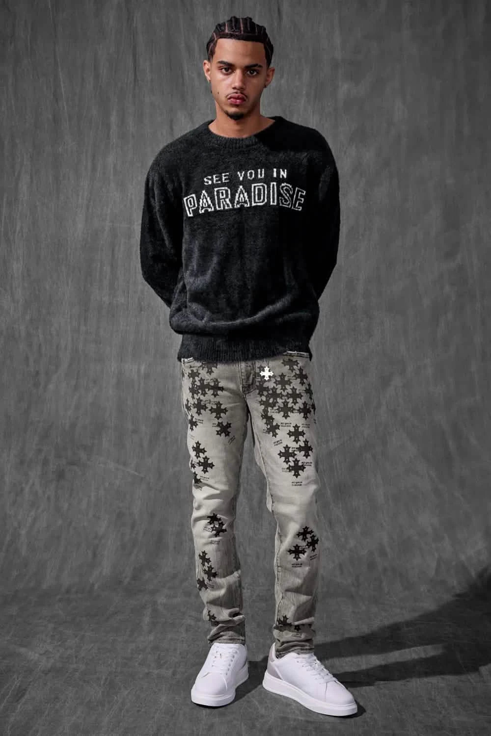 See You in Paradise Plush Crewneck Sweater from On Time Fashions – Sweater by Jordan Craig, Birmingham AL’s 1 fashion store and premier destination for streetwear, suits, kids fashion, and big & tall